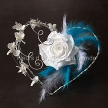 Porte alliance petit coeur turquoise